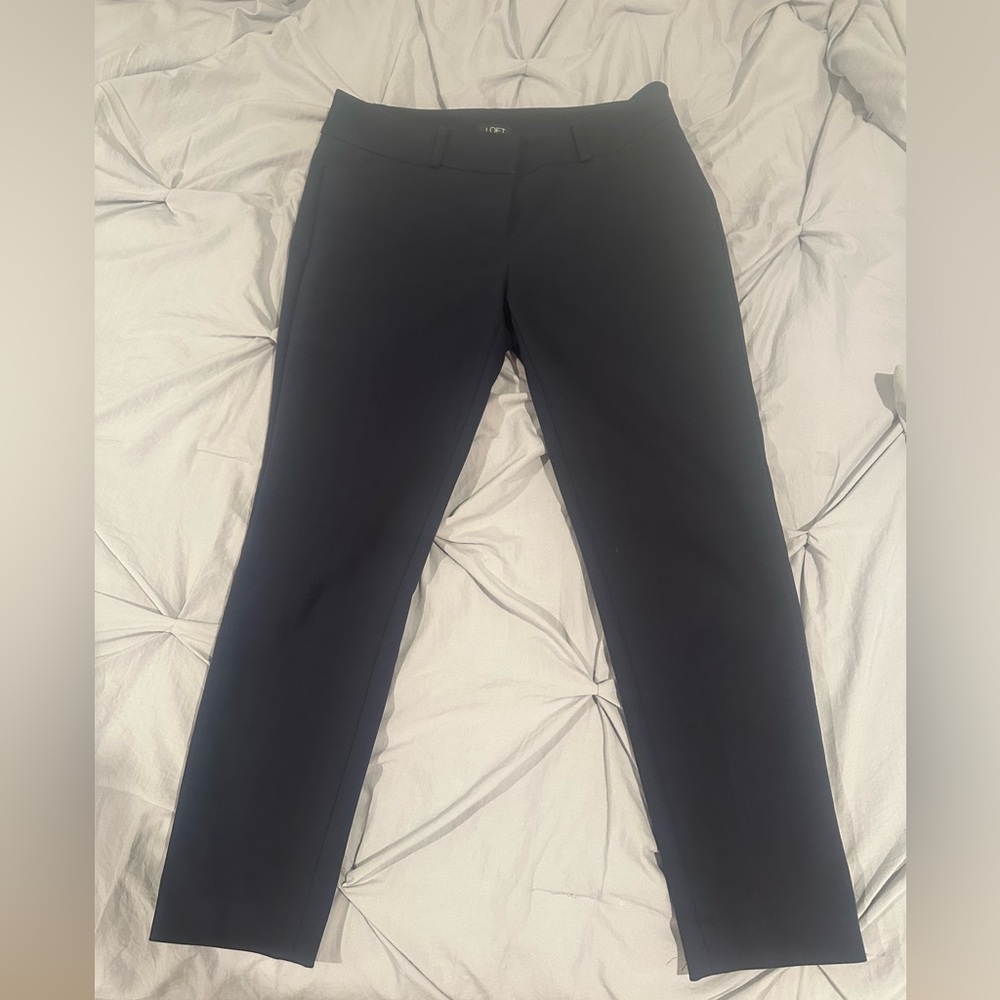 Loft Julie Skinny Blue Ankle Dress Pants Slacks Size 4 Petite